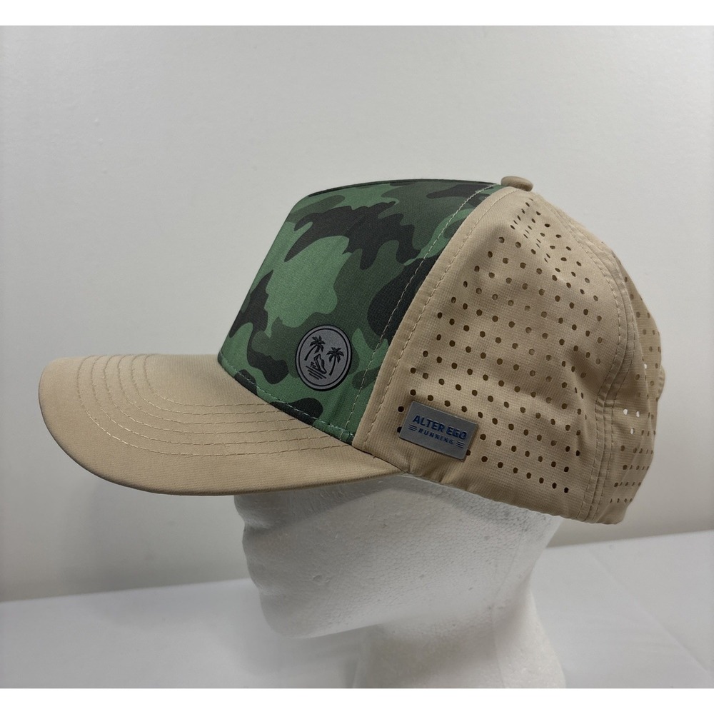 Alter Ego Mens Hat Coaster Splash Green Camo Sand Running Snapback Cap Palm Logo